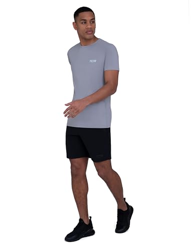 TCA Stamina, Camiseta de Gimnasio Ligera, Camiseta para Correr Dry Fit para Hombres - Tops de Gimnasio para Hombres - Gris Claro, L