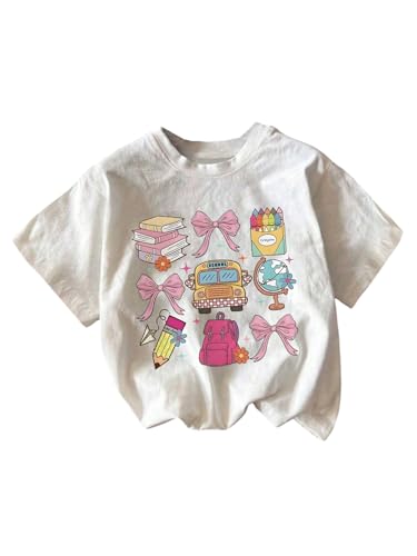 Image of RoseSeek Short Sleeve Graphic Round Neck Cute Tops Tee Shirts