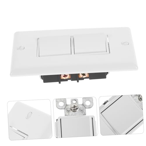Interruptor doble de pared 10a blanco con balancín ligero para hogar 3
