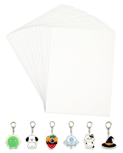Set de 20 Láminas de Plástico Mágico A4 – Mate Transparente e Imprimible, plastico magico horno y plastico magico para manualidades, shrink plastic y shrink paper para proyectos DIY creativos