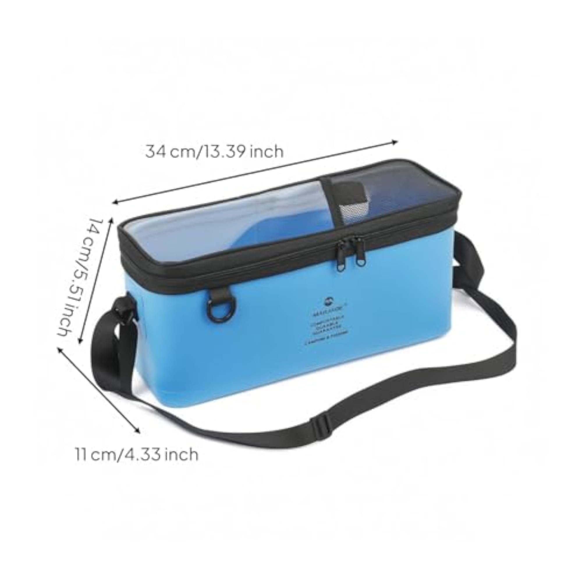 Transparent Top Fishing Tackle Storage Bag, Light Blue