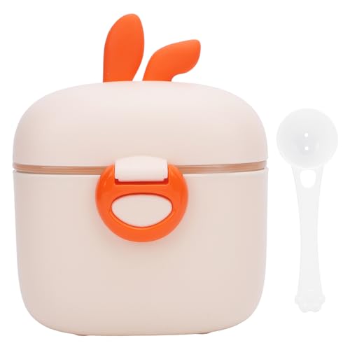 Segrehy Soporte dispensador de fórmula para bebés Contenedor de almacenamiento de leche en polvo sellado de gran capacidad Accesorios de alimentación de viaje de fácil dispensación para (Naranja)