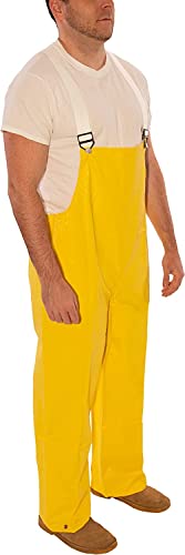 Image of Tingley O12008.MD Magnaprene Overalls, Medium, Olive Drab | Taped seams for 100% waterproof protection, Stitched seams, Neoprene on nylon plain front overalls