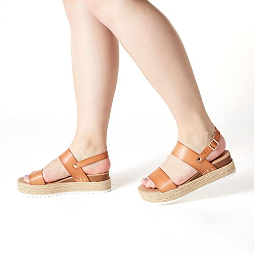 Xappeal Amelia - Women's Open Toe Ankle Buckle Strap Casual Platform Espadrille Sandals Black, Size 8.0 Medium Width #TOP5