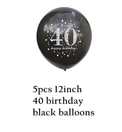 40th birthday balloons-Happy Birthday Balloons Black and Gold Party Decorations Latex Gold Confetti Balloon Printed Happy Birthday - Image 3