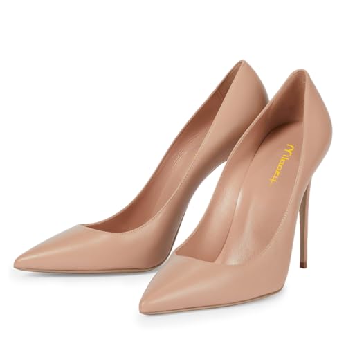 Milooey shoes Women's Sexy Stiletto High Heels Closed Pointed Toe Slip On Pumps Formal 4 Inch Party Wedding Prom Shoes Size 4-16 Us3