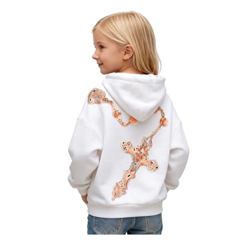 Dasongff - Sudadera con capucha para niños y niñas, color azul con capucha de manga larga casual Tie Dye sudaderas deportivas ropa casual School Acid Wash Hoodie, blanco, 8-9 años