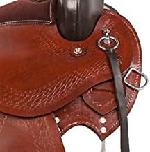 D&L Saddlery Leather Western Endurance Trail Horse Saddle Handmade Comfort with Horn Equestrian Horseback Riding Tack, Matching Headstall,Breast Collar,Reins Size:14"-18" inches Seat, M12