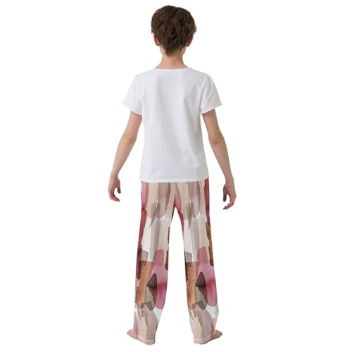 Boys' Pants Delicate Colorful Watercolor Long Bottoms Jogger Pants Elastic Waist Trousers with Pockets S-XL3