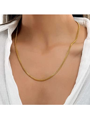 925 Sterling Silver Lobster Clasp 2mm Necklace for Women Mens Box Chain 18K Silver/ Gold Plated Necklace Chain Diamond Cut 16-30 Inches