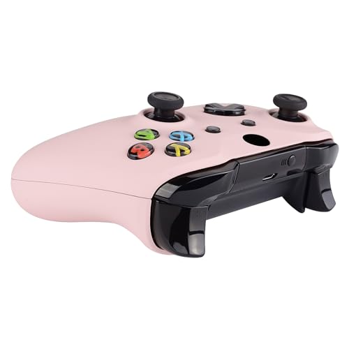 Image of eXtremeRate Front Housing Shell + Side Rails Handles for Xbox One Controller (Model 1708), Cherry Blossoms Pink Replacement Faceplate Parts with Back Panels for Xbox One X & One S Controller