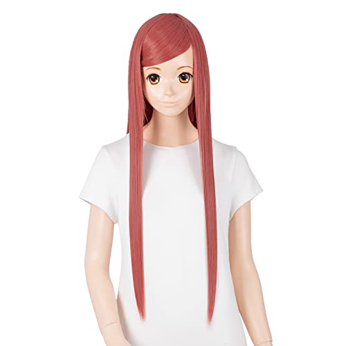 ［クラッセ］ SARAストレート80cm - シアーレッド 国内発送 ウィッグ ロング ブラウン 赤色 コスプレ セット...