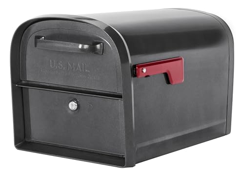 Image of Architectural Mailboxes 6300P-10 Locking Parcel Mailbox, X-Large, Pewter | Galvanized steel build with a secure steel cam lock, dual access doors, and hopper delivery door. USPS approved.