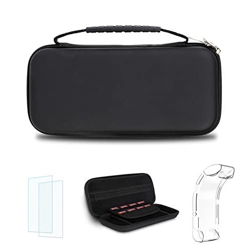 Simpeak 5 en 1 Kits Compatible con Switch Lite, Protector Pantalla Compatible con Switch Lite, Funda Transparente TPU Silicona, Accesorio de Limpieza
