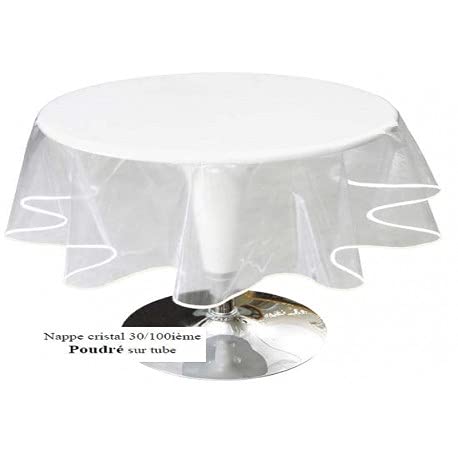 Nappe Ronde Transparente Ultra Épaisse 160 cm - ART2LATABLE Nappe 0,3mm d'Épaisseur, 1m60 cm de Large Protège Table Transparent 30/100 Cover
