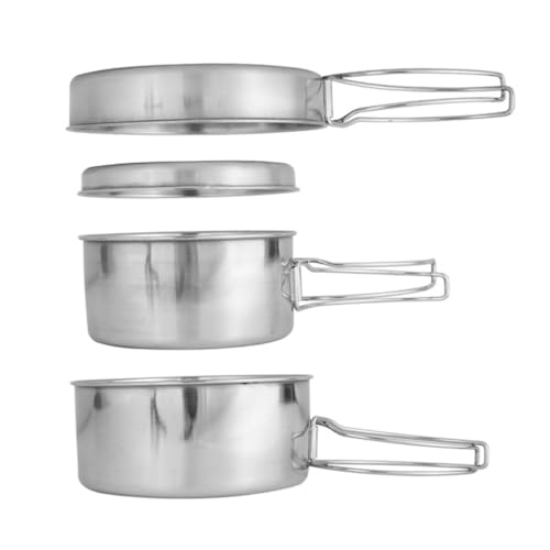 Batterie de cuisine camping en inox portable pour éviter les repas froids en pique-nique