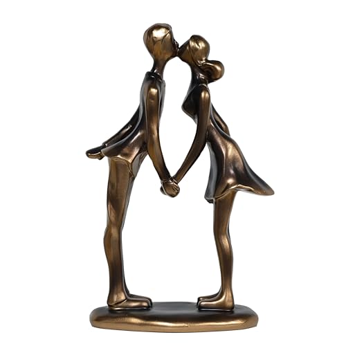 Estatua de Pareja Romántica - Figura Moderna en Resina