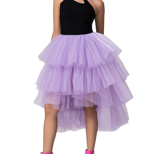 WDPL Women Puffy Wedding High Low Layered Tulle Night Out Skirt