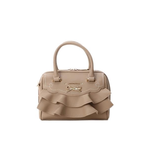 Samantha Vega 00072320155062 Handbag, Ruffle Ribbon Handbag - beige, (greige)