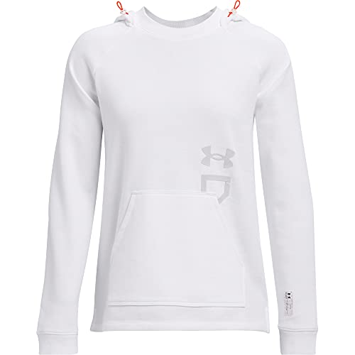 Under Armour Women's Softball Hoodie 21 , White (100)/Blaze Orange , Large #TOP12