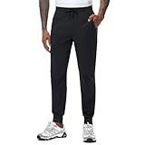 [KEFITEVD] ジャージ メンズ 下 夏 速乾 ランニング スポーツウェア ストレッチ 撥水 ゆったり 軽量 ジョギング キャンプ 秋服 ロングパンツ 涼しい 黒ズボン M