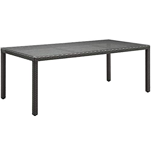 Modway Sojourn Wicker Rattan Outdoor Patio 82" Rectangle Dining Table in Chocolate by Modway - Used condition - US$136.10