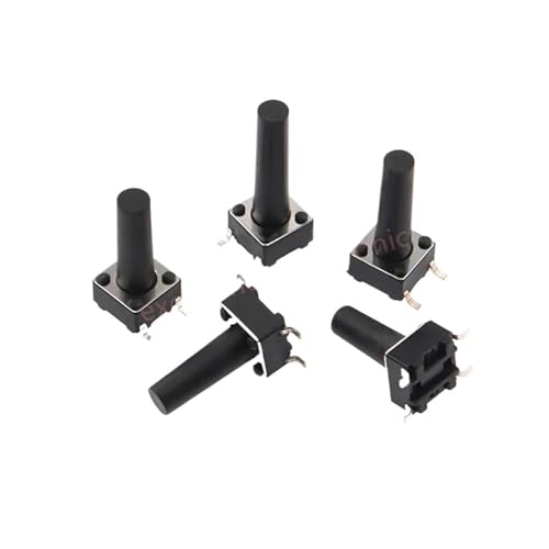 100 sztuk 10 modeli 6 x 6 dotykowych przełączników dotykowych Zestaw przełącznika przyciskowego Wysokość: 4,3 ~ 13 mm DIP/SMD 2-pinowy/4 piny 6x6 przełącznik kluczykowy (6x6 boczne 2pin)