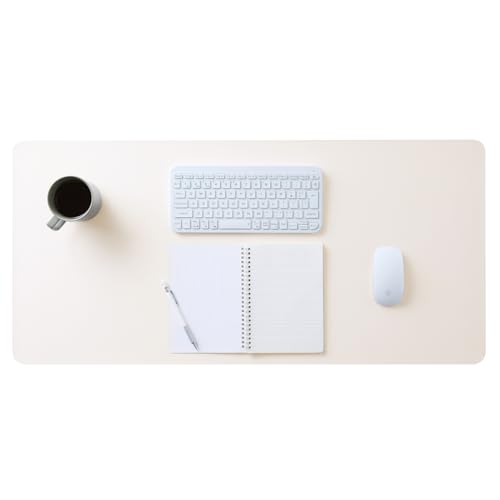 エレコム デスクマット 大型マウスパッド 900mm×430mm マウス対応 滑り止め レザー 片面 アイボリー MP-XDM04WH