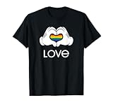 Disney Mickey And Friends Hands Rainbow Heart Love T-Shirt