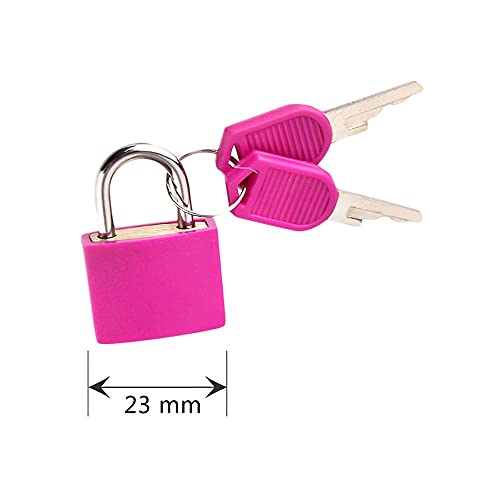 Multicolor Small Brass Padlocks Plastic Padlock with 2 Keys for Toolbox Bag Luggage Diary(Yellow) - Image 2