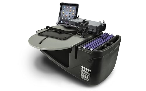 Image of AutoExec AE-RMCD-PM-TAB-PS-GT Roadmaster Car Desk for Your Vehicle Workstation and Mobile Office, with Phone Mount, Tablet Mount and Printer Stand | Vehicle Workstation, Mobile Office, Phone Mount, Tablet Mount, Printer Stand