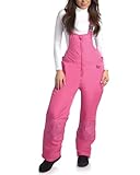 Arctic Hero Womens Snow Bibs - Waterproof Insulated Snow Pants Womens Overall Snowboarding Cold Weather Ski Pants, Size X-Large, Pink