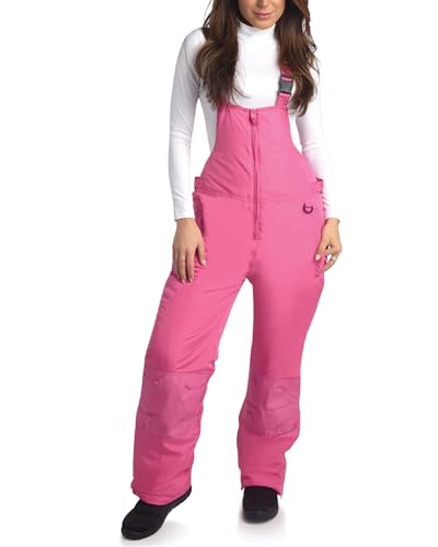 Arctic Hero Womens Snow Bibs - Waterproof Insulated Snow Pants Womens Overall Snowboarding Cold Weather Ski Pants Size Small Pink