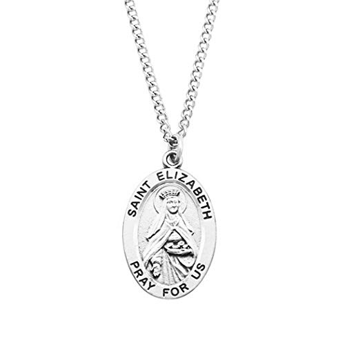 Rosemarie Collections Women's Religious Christian Medal Pendant On Stainless Steel Necklace with Biography and Picture Folder, 18