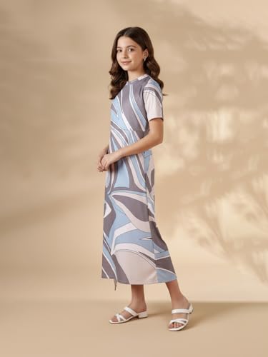 Image of HELLCAT Purple Dress for Girls for 11-16 Years | Stylish Long Dress for Girls Dress for Girls