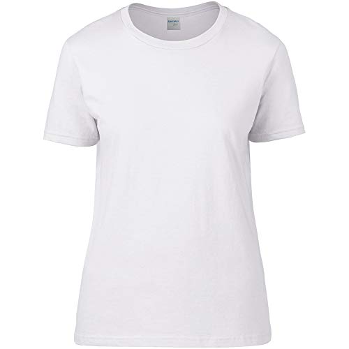 T-Shirt Coton Femmes Gildan Blanc M idéal pour vos journées décontractées
