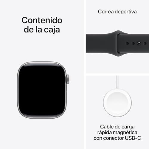 Smartwatch Apple Watch Series 11 GPS 42 mm gris espacial con correa deportiva negra