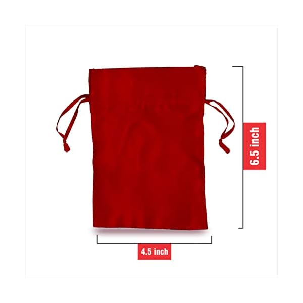 Pure Source India Metallic Satin Mix (13 * 16 cm) Organza Potli Bags Pouch Best Gift Item - Red (Set of 12) - Image 5