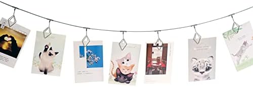 TFu Wall Hanging Photo Display, DIY Picture Photo Frame String with 12 Clips for Hanging Photos Notes and Artworks …