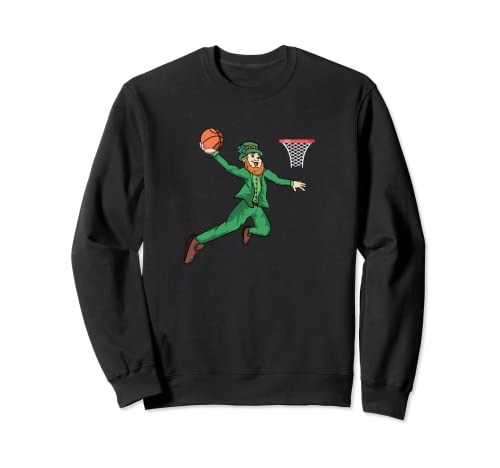 St Patricks Day Basketball Dunk Leprechaun Sudadera