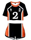 Ainiel High School Volleyball Uniform Shirt Shorts for Halloween (Number 2, XX-Large)