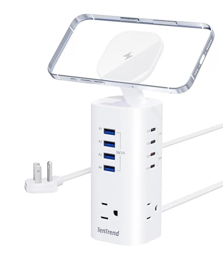 115W Fast Charging Station, TenTrend Power Strip Tower