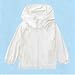 Kids Lightweight Hooded Sun Shirt Full Zip Long Sleeve Girls Boys UV Protection Athletic Jackets UPF50+ Hiking Jacket White