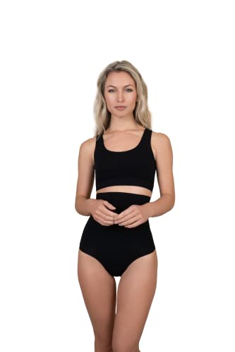 Bye Bra Soft Touch High Waist Brief, Shaping Unterwäsche, Silicone Strip, Butt Lifting, Tummy Control, Ulevfting, High Intensity, Seamfree, S-XXL, Beige/Schwarz, Schwarz , 36