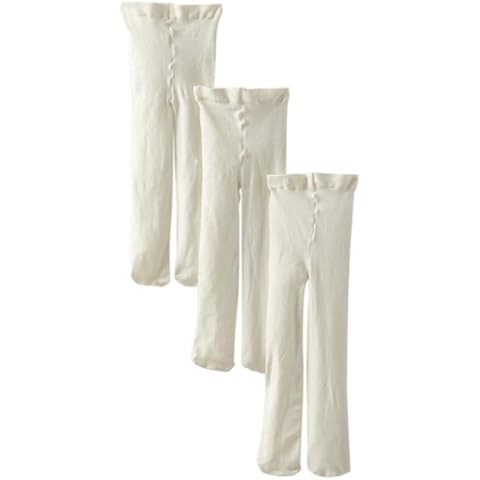 Jefferies Socks Baby Girls' Newborn Smooth Microfiber Tights 3 Pair Pack - off-white - 0-6 Months Cover