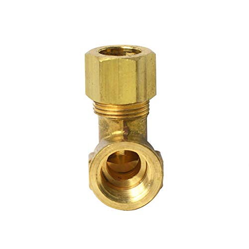 Thrifco 4401391 #70 1/4 Inch x 1/4 Inch Lead-Free Brass Compression FIP 90 Elbow