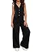 LuxyBear Girls Two Piece Outfits, Kids Vest And Wide Leg Pants Set, Back to School Outfits for Girls Black 13-14 Years