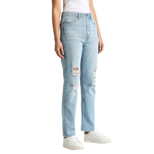 Image of Pepe Jeans Women's Mid Rise Straight Fit Jeans