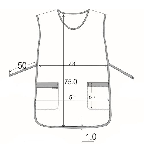 PALLTEX Ampato Überwurfschürze Kittelschürze Damen/Herren Schürze mit Tasche Arbeitsschürzen Verstellbare (Hellgrau)