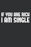 If You Are Rich I Am Single: Blanko Notebook for Notes, Thoughts, Ideas, Reminders (6x9 inches) DIN A3 Journal